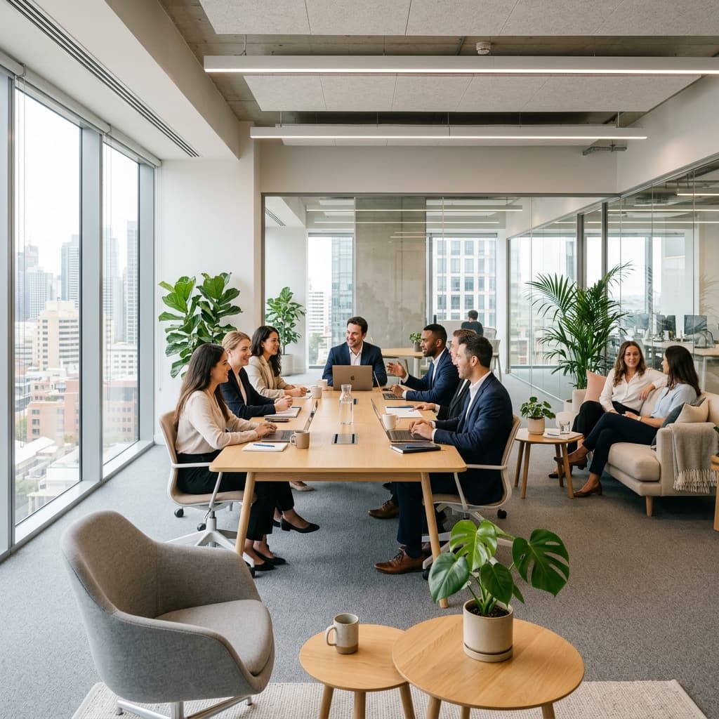 SkillSync team collaborating in a modern office